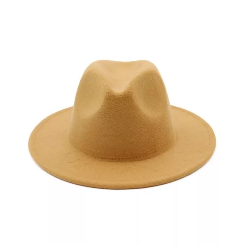 Caramel Wide Brim Classic Unisex Fedora Hat
